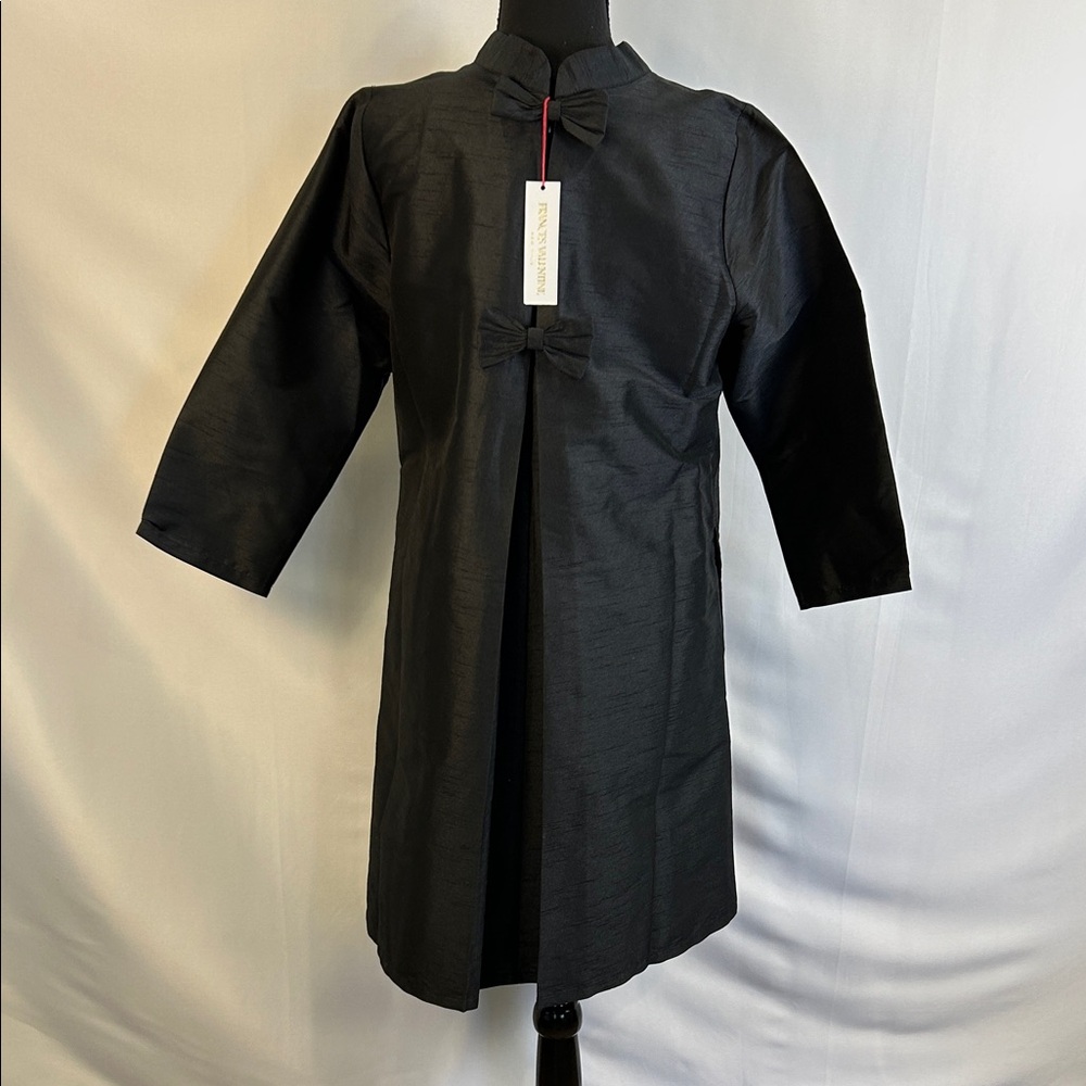 Elegant Black Shift Dress with Back Bow Detail